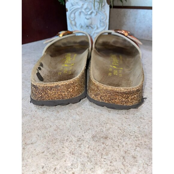 Papillio Birkenstock Orange & Multicolor Sandals With Adjustable Buckle Strap & - Picture 6 of 7